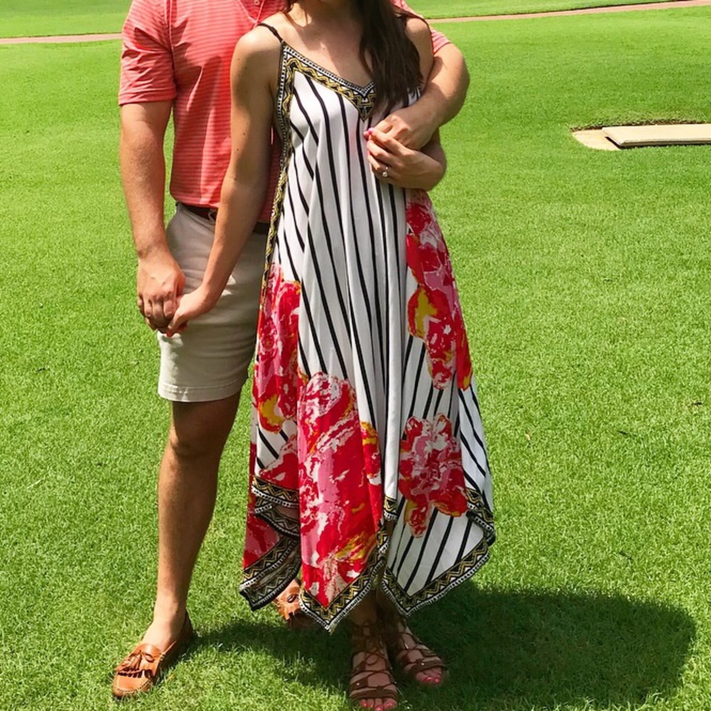 Striped/Floral Flowy Dress